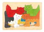Rodzinka kotów - puzzle dwuwarstwowe