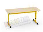Podwójny żółty stół regulowany typu C wysokość od 53 do 64 cm