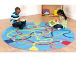 Kolorowe wstążki - dywanik okrągły