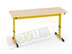 Podwójny żółty stół regulowany typu C wysokość od 64 do 76 cm