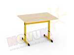Pojedynczy żółty stół regulowany typu C wysokość od 53 do 64 cm