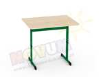 Pojedynczy zielony stół regulowany typu C wysokość od 64 do 76 cm