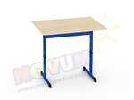 Pojedynczy niebieski stół regulowany typu C wysokość od 64 do 76 cm