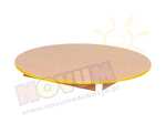 Blat stołu bukowego okrągłego, śr. 100 cm - obrzeże żółte