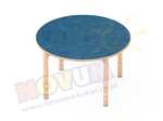 Cichy stół okrągły, śr. 100 cm - niebieski