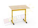 Pojedynczy żółty stół regulowany typu C wysokość od 64 do 76 cm