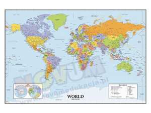 Mapa Świata - tablica suchościeralna