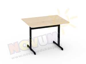 Pojedynczy czarny stół regulowany typu C wysokość od 53 do 64 cm
