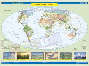 Mapa tematyczna świata. Krajobrazy/Strefy klimatyczne