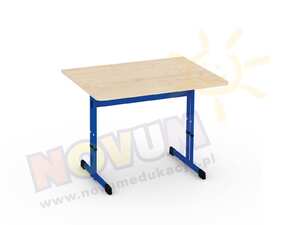 Pojedynczy niebieski stół regulowany typu C wysokość od 53 do 64 cm