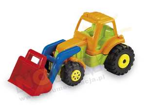 Kolorowy traktor z łyżką