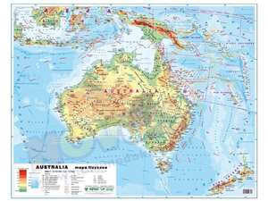 Mapa podręczna Australii fizyczna/polityczna