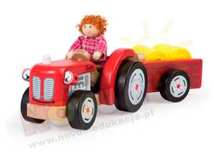 Traktor z farmerem - mini laleczka