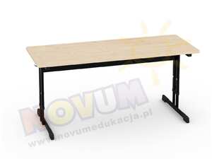 Podwójny czarny stół regulowany typu C wysokość od 53 do 64 cm