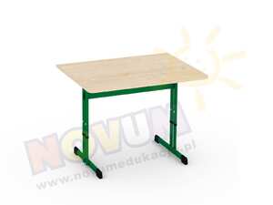 Pojedynczy zielony stół regulowany typu C wysokość od 53 do 64 cm